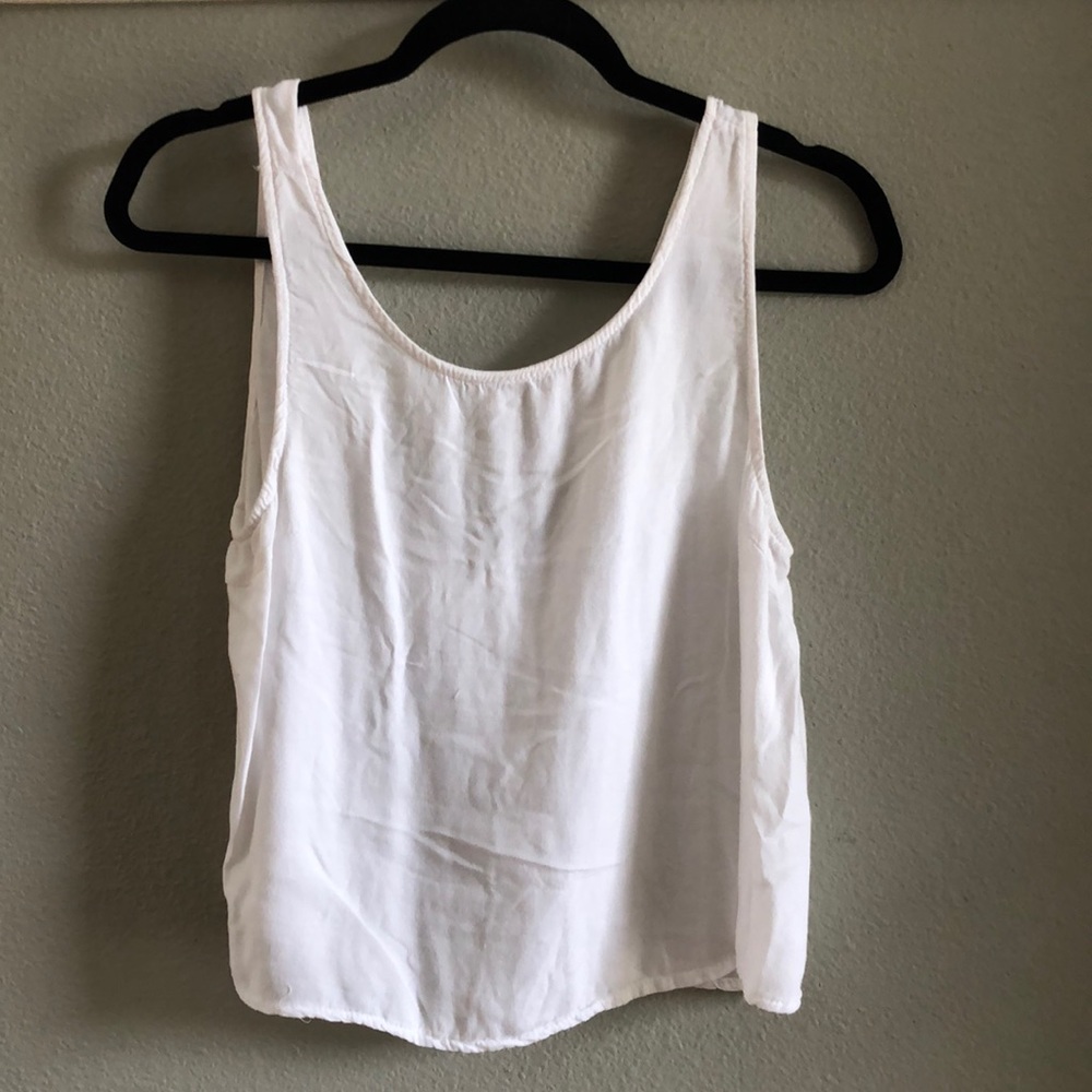 Brandy Melville white open back tank top